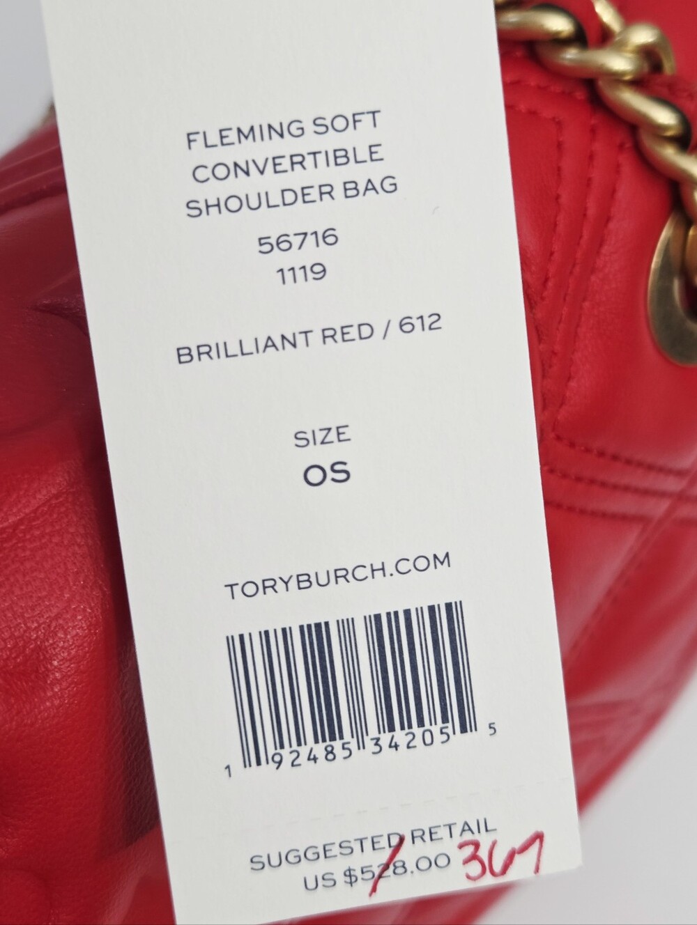 LIKE NEW TORY BURCH FLEMING SOFT CONVERTIBLE SHOULDER BAG - BRILLIANT RED - Picture 3 of 11